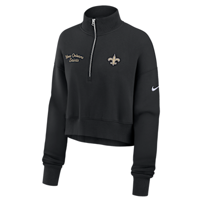 New Orleans Saints Phoenix Women's Nike NFL Cropped 1/4-Zip